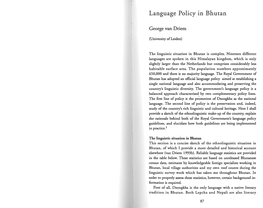 Language Policy in Bhutan