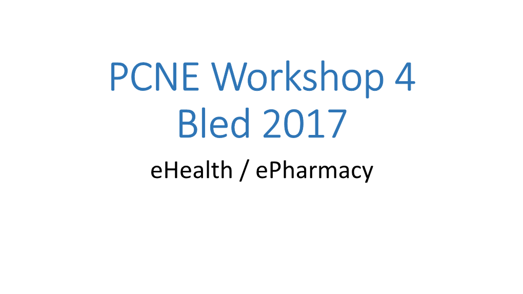 Ehealth / Epharmacy