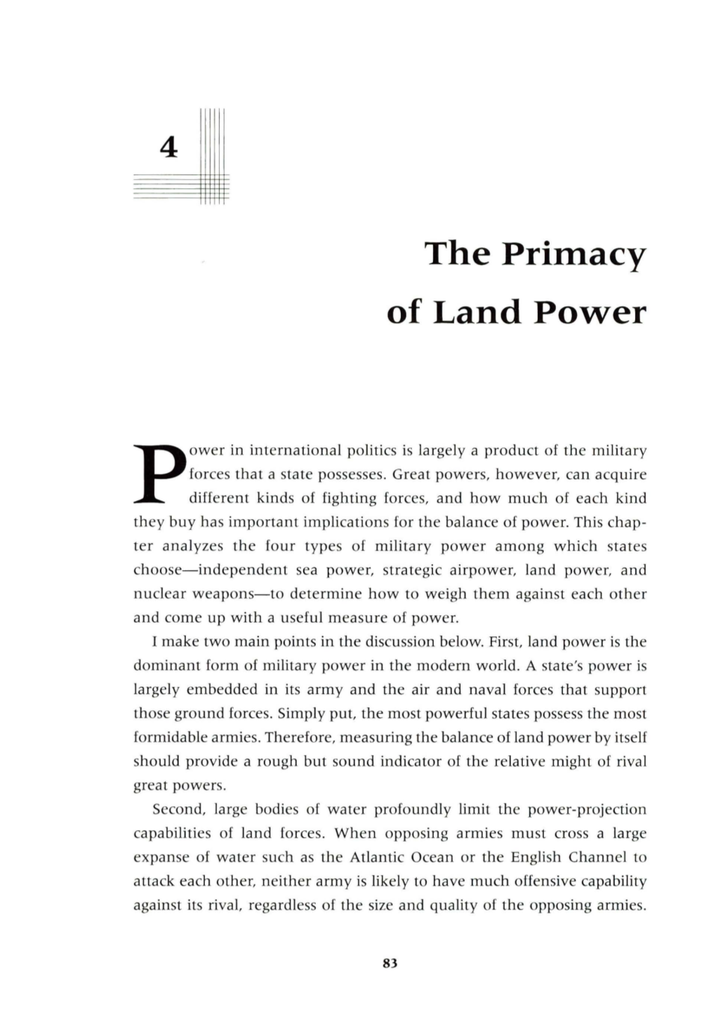 The Primacy of Land Power