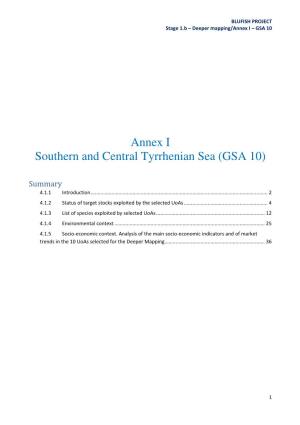 Annex I Southern and Central Tyrrhenian Sea (GSA 10)