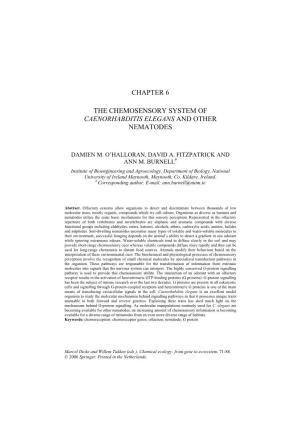 Chapter 6 the Chemosensory System of Caenorhabditis