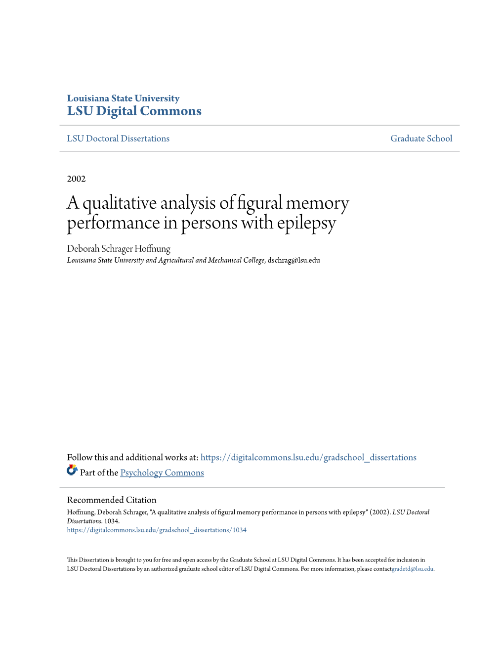 A Qualitative Analysis of Figural Memory Performance in Persons