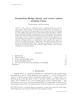 Nonabelian Hodge Theory and Vector Valued Modular Forms