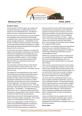 Newsletter April 2012