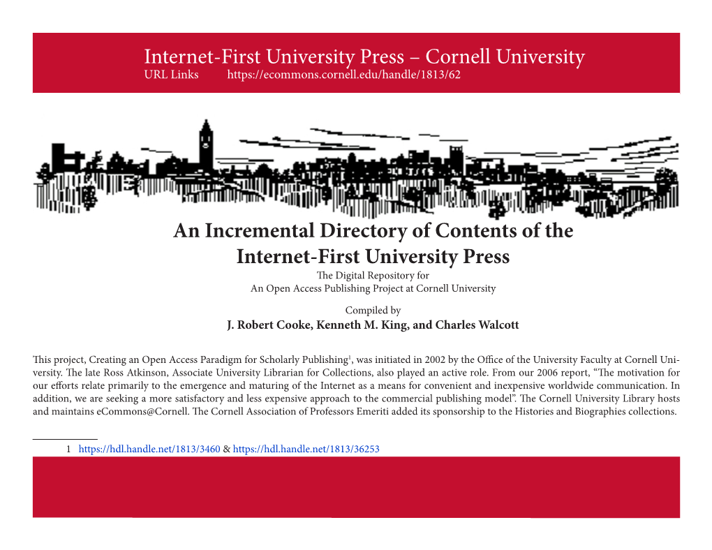 Full Directory of Contents of the Internet-First University Press [PDF]