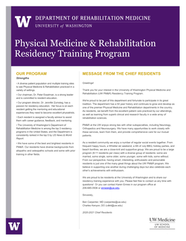 Physical Medicine & Rehabilitation Residency Training Program