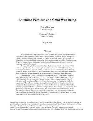 Extended Families and Child Well-Being
