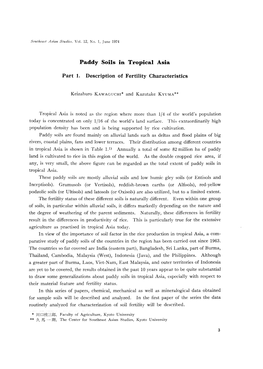 Paddy Soils in Tropical Asia