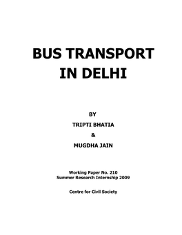 Bus Transport in Delhi