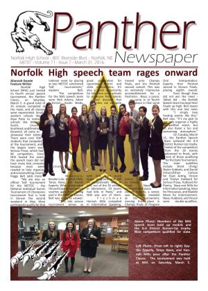 Newspaper Norfolk High Speech Team Rages Onward Alannah Goode National Meet by Placing Great Preparation for Moved Onto Champs Oral Interpretation