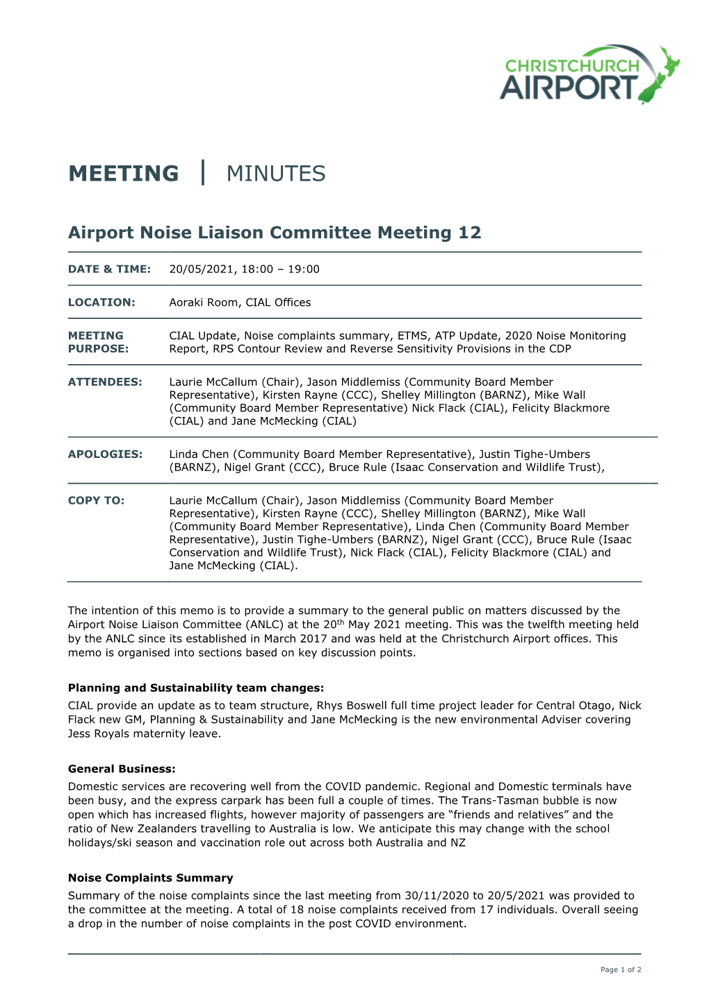 Meeting Minutes