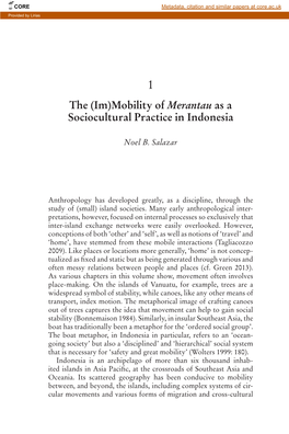Mobility of Merantau As a Sociocultural Practice in Indonesia
