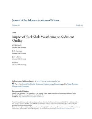 Impact of Black Shale Weathering on Sediment Quality G