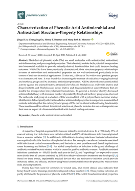 Characterization of Phenolic Acid Antimicrobial and Antioxidant Structure–Property Relationships