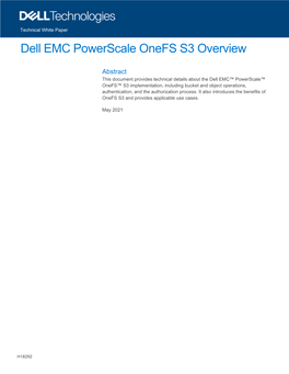 Dell EMC Powerscale Onefs S3 Overview