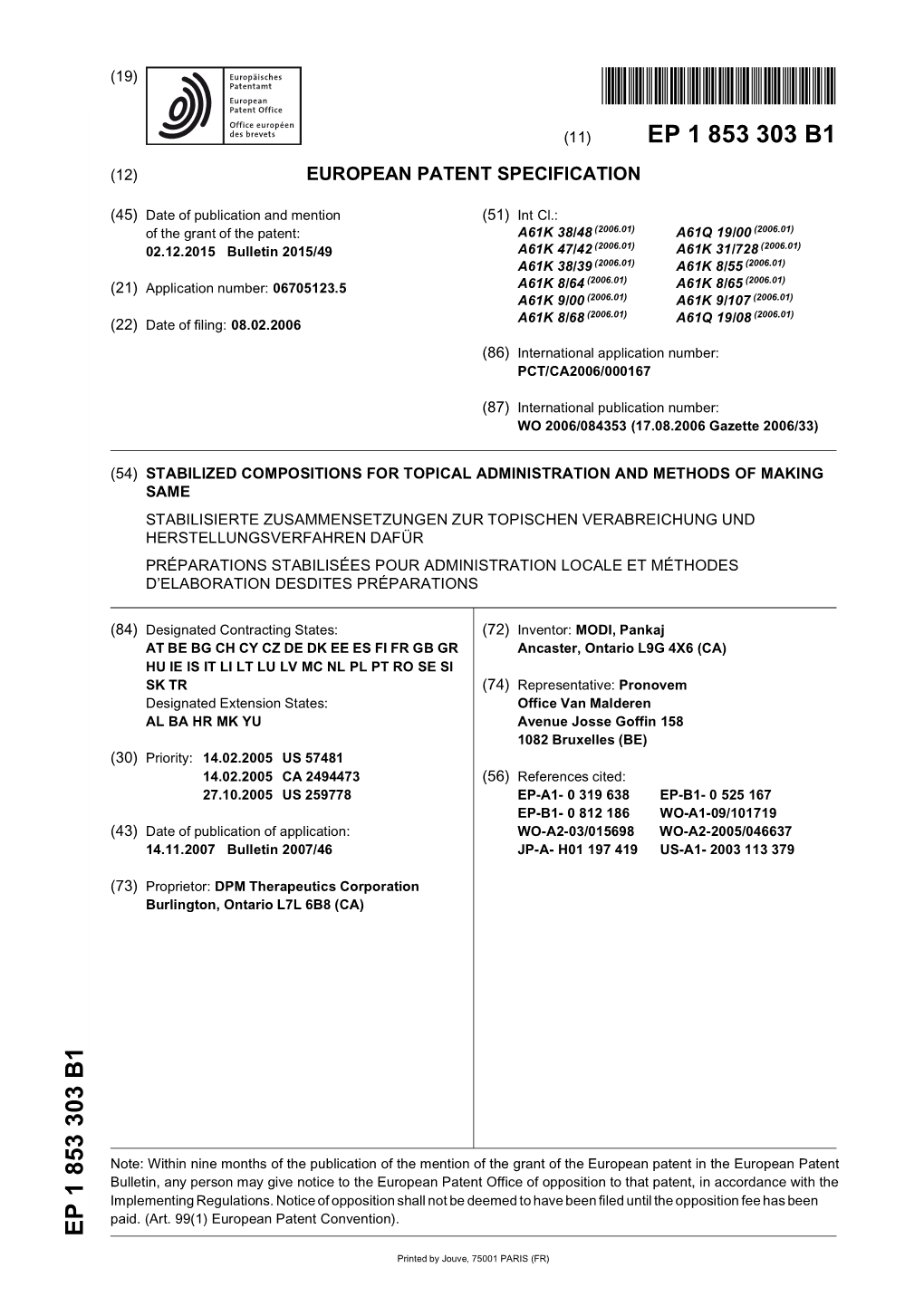 Stabilized Compositions for Topical Administration and Methods of Making Same