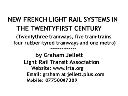French Light Rail Systems in the Twentyfirst Century