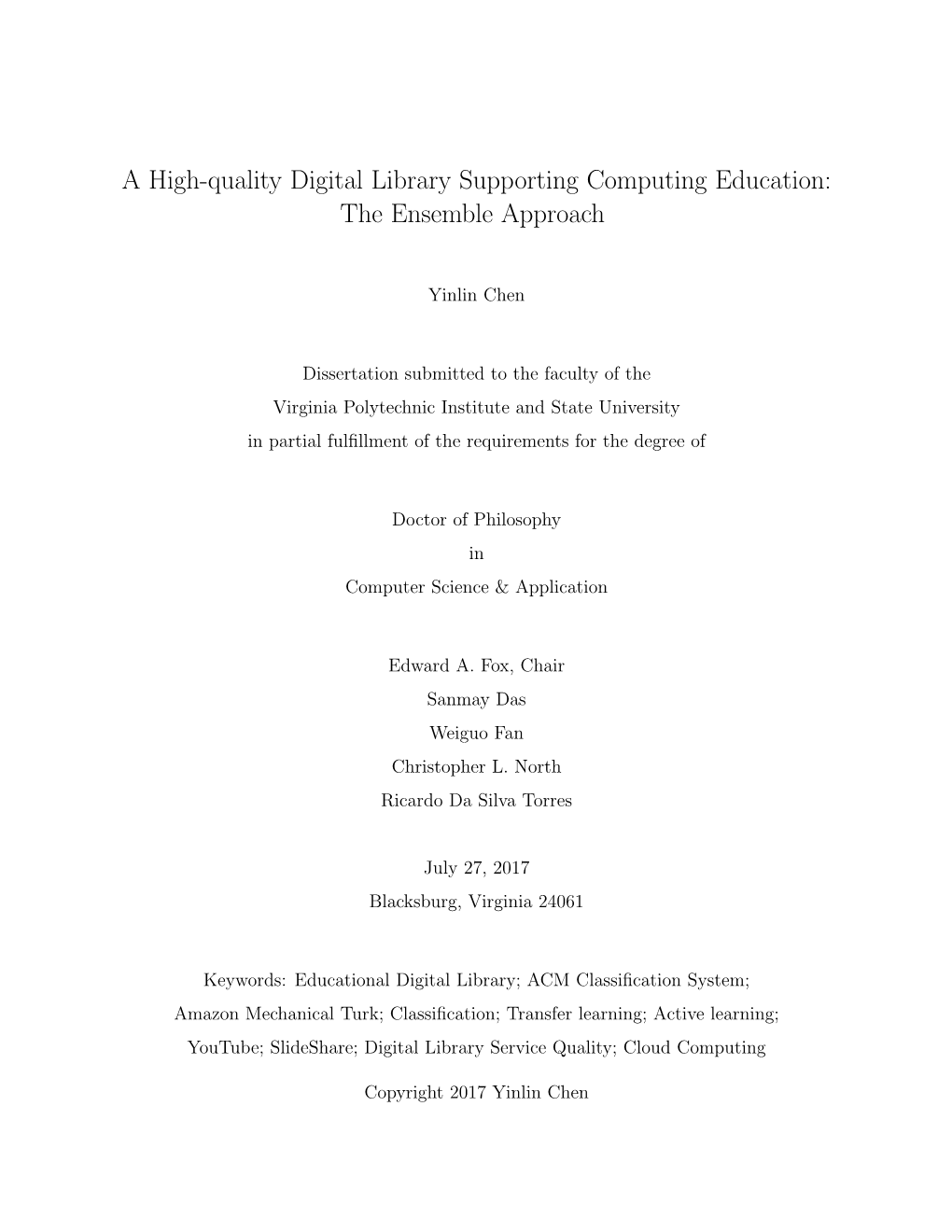 A High-Quality Digital Library Supporting Computing Education: the Ensemble Approach