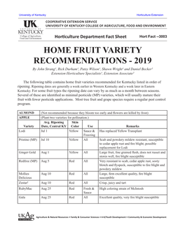 Home Fruit Variety Recommendations