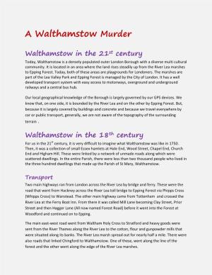 A Walthamstow Murder