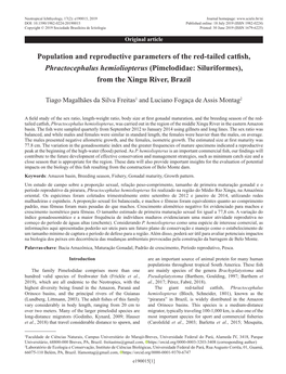 Population and Reproductive Parameters of the Red-Tailed Catfish, Phractocephalus Hemioliopterus (Pimelodidae: Siluriformes), from the Xingu River, Brazil