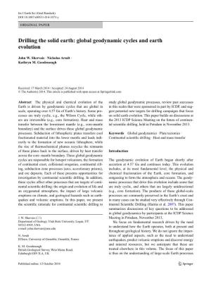 Global Geodynamic Cycles and Earth Evolution