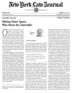 Mining Outer Space: Who Owns the Asteroids?