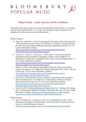 Subject Guide – Latin America and the Caribbean