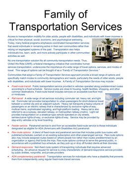 Family of Transportation Services