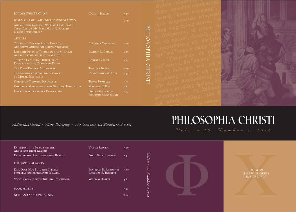 Philosophia Christi 13.2 Cover