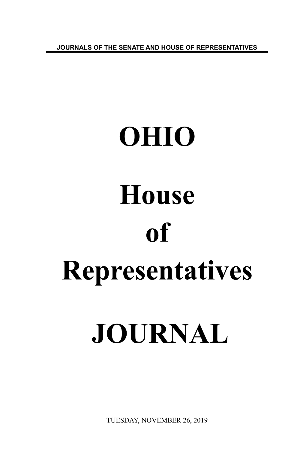 November 26, 2019 1470 House Journal, Tuesday, November 26, 2019