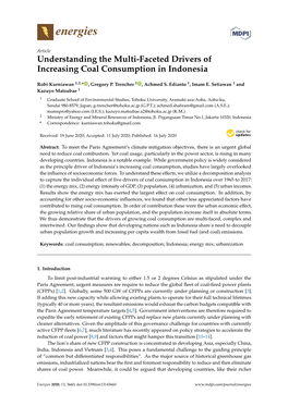 Understanding the Multi-Faceted Drivers of Increasing Coal Consumption in Indonesia