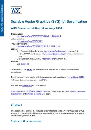 Scalable Vector Graphics (SVG) 1.1 Specification