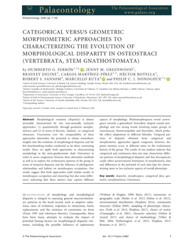 Categorical Versus Geometric Morphometric Approaches To