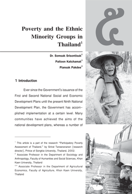 Ipoverty and the Ethnic Minority Groups in Thailand