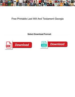 Free Printable Last Will and Testament Georgia