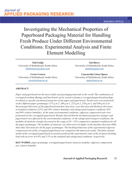 Investigating the Mechanical Properties of Paperboard Packaging