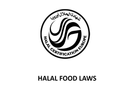 HALAL FOOD LAWS Definition