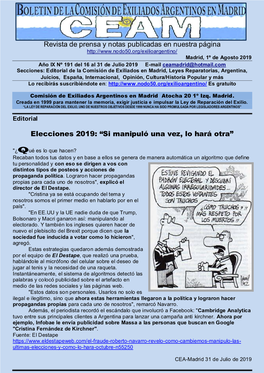 Revista De Prensa Y Notas Publicadas En Nuestra Página Elecciones 2019
