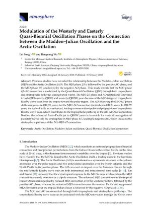 Modulation of the Westerly and Easterly Quasi-Biennial Oscillation Phases on the Connection Between the Madden–Julian Oscillation and the Arctic Oscillation