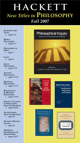 Hackett Philosophy Catalog, Fall 2007