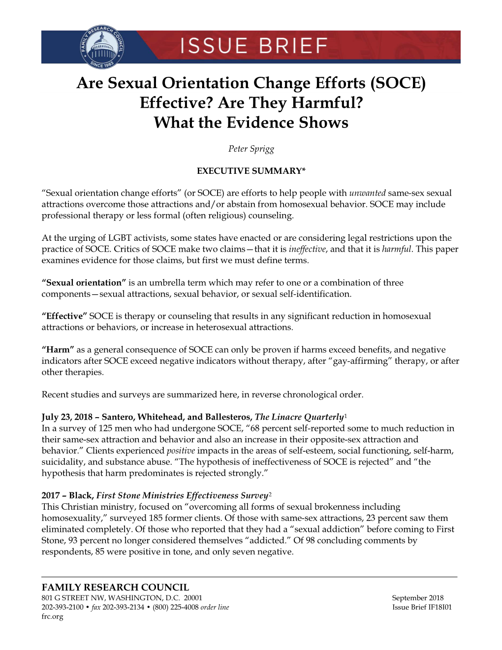 Are Sexual Orientation Change Efforts (SOCE) Effective? Are They Harmful? What the Evidence Shows