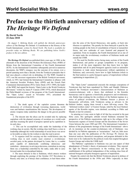 Preface to the Thirtieth Anniversary Edition of the Heritage We Defend