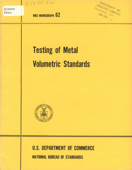 Testing of Metal Volumetric Standards