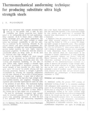 Thermomechanical Ausforming Technique for Producing Substitute Ultra High Strength Steels