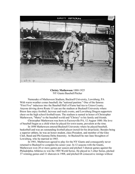 Christy Mathewson 1880-1925 NY Giants Baseball Pitcher