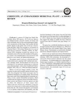 Cordyceps, an Endangered Medicinal Plant : a Short Review