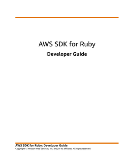 AWS SDK for Ruby Developer Guide