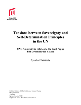 Tensions Between Sovereignty and Self-Determination Principles in the UN