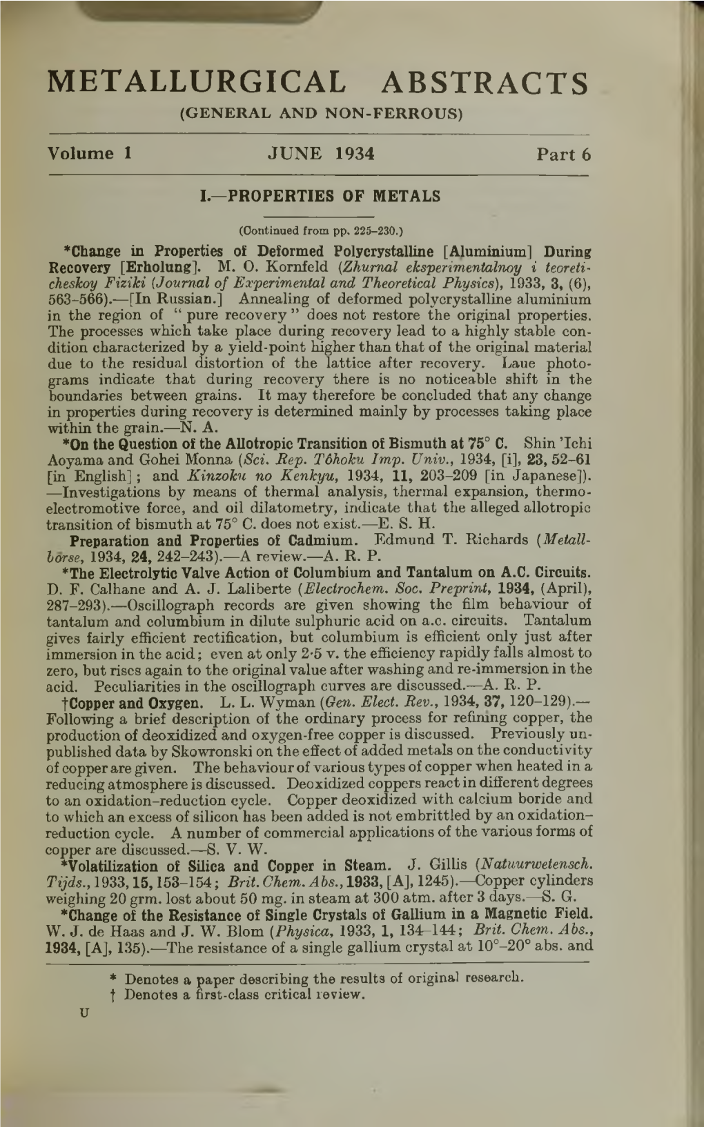 Metallurgical Abstracts (General and Non-Ferrous)